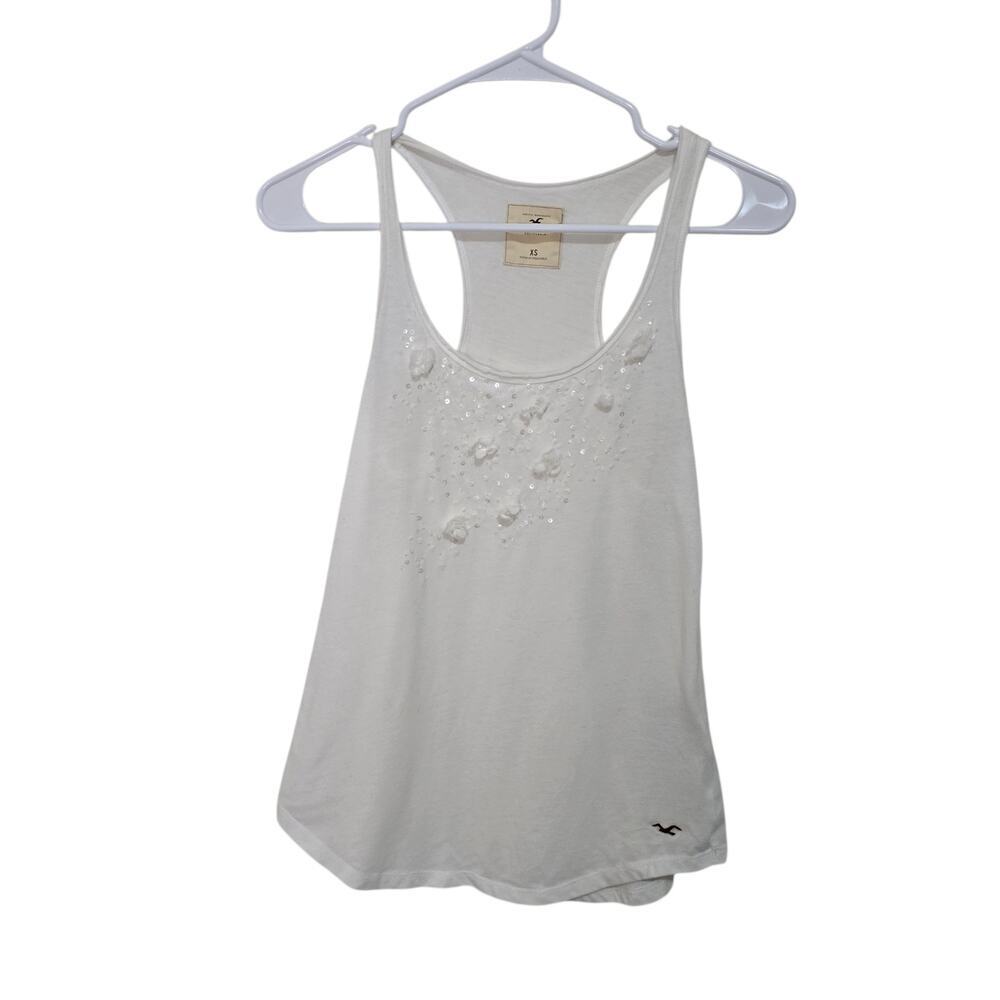 Vintage Y2K Hollister Coquette Sequin Floral Tank Size XS Mall McblingT